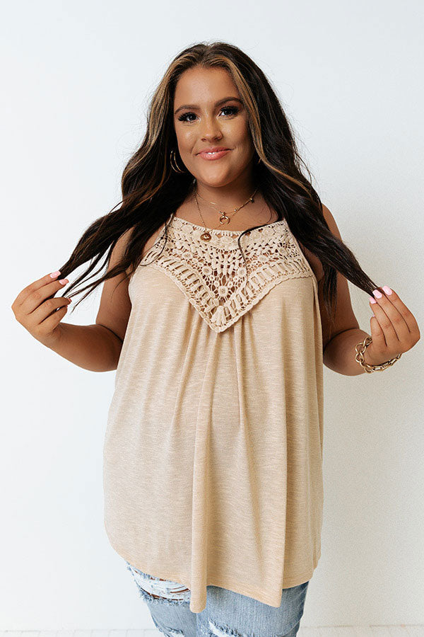 Beachy Bonding Shift Tank In Iced Latte Curves Image - 2