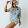 Sailing Away Waffle Knit Top In Airy Blue Image - 1