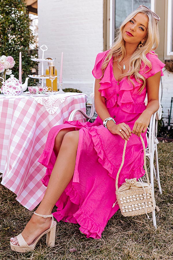 Summer Hot Spot Midi In Hot Pink