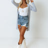 Let It Slide Ribbed Cardigan In Airy Blue Image - 1