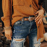 Making Grand Plans Embroidered Belt In Camel Image - 1