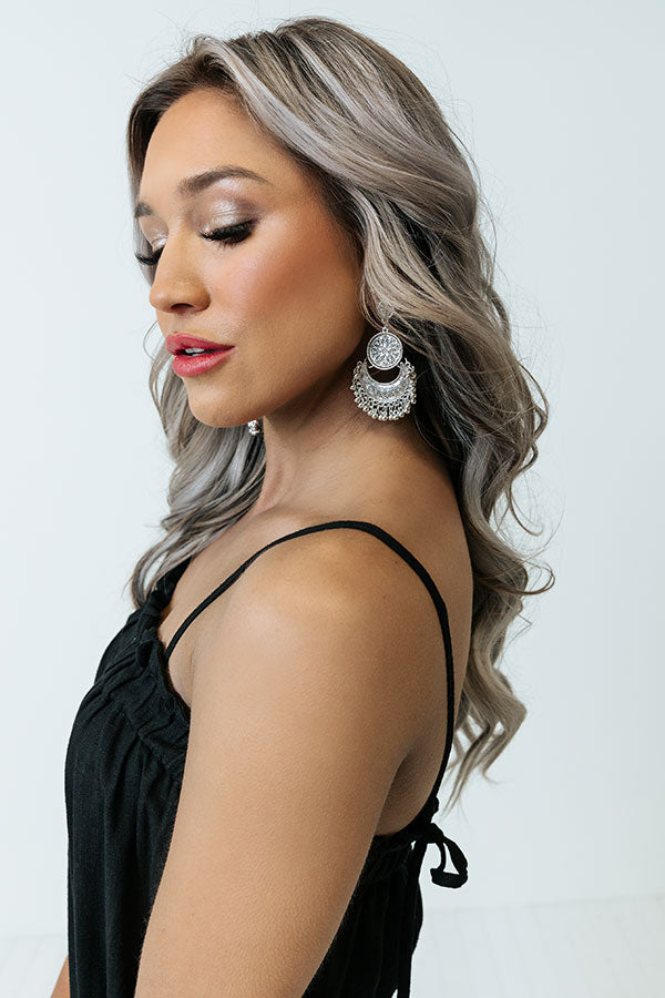 Somewhere Tropical Earrings In Silver