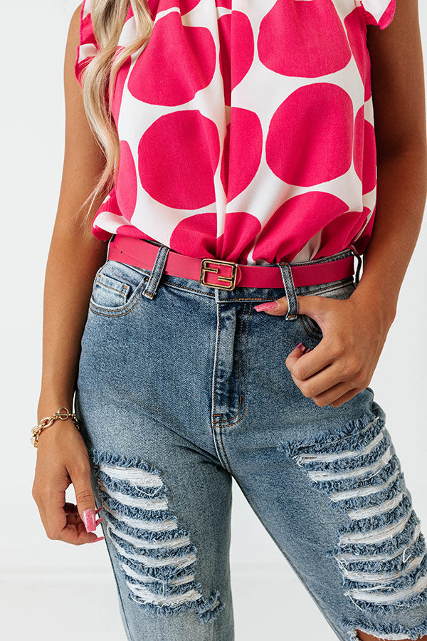 Trendy Girl Faux Leather Belt In Rose