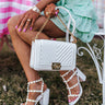 Dream Date Faux Leather Crossbody In White Image - 1