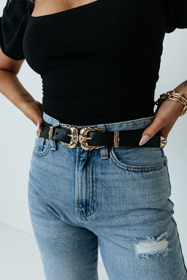 First Stop To Fabulous Faux Leather Belt In Black