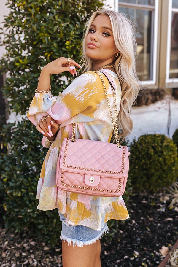 Glam Or Nothing Faux Leather Crossbody In Blush Image - 1