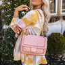 Glam Or Nothing Faux Leather Crossbody In Blush Image - 1