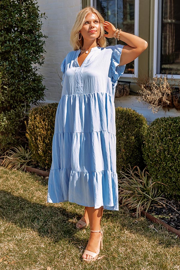 Fated For Love Midi In Sky Blue Curves Image - 2