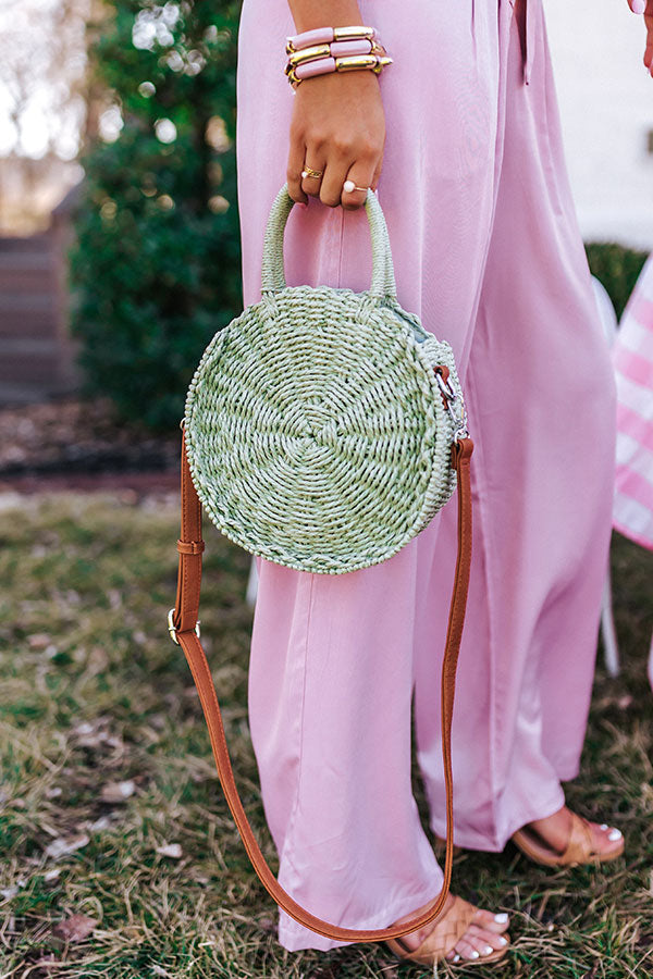 Complete Awe Woven Crossbody In Pear