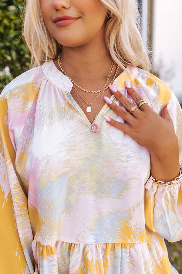 Better Be Glam Layered Necklace In Pink Image - 1