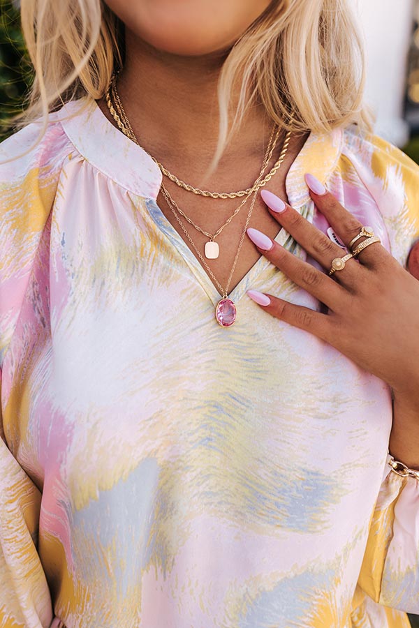 Better Be Glam Layered Necklace In Pink Image - 2