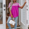 Feeling My Best Embroidered Shift Top In Orchid Image - 1
