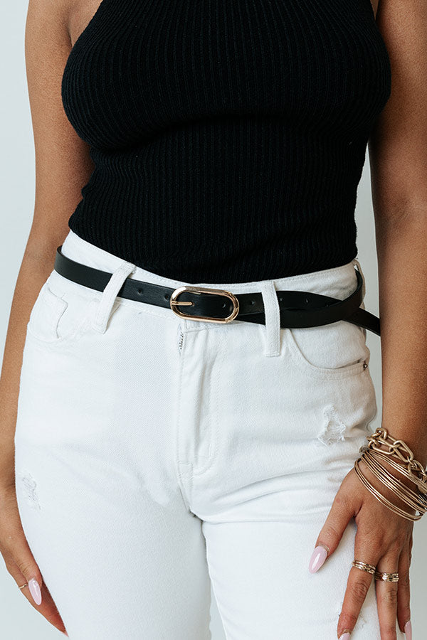 Take A Second Faux Leather Belt In Black Image - 2