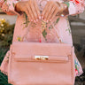 Standing On The Pier Woven Tote In Blush Image - 1