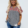 Forever And Ever Embroidered Top Curves Image - 1