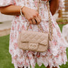 Photoshoot Ready Quilted Crossbody In Warm Taupe Image - 1