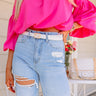 Trendy Girl Faux Leather Belt In White Image - 1