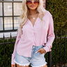 Signature Smile Button Up Top In Blush Image - 1