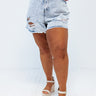 The Posha High Waist Distressed Shorts In Light Wash Curves Image - 1