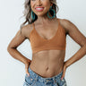 Back To Basics Seamless Ribbed Bralette In Camel Image - 1