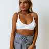 Back To Basics Seamless Ribbed Bralette In White Image - 1