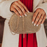 Champagne Getaway Rhinestone Clutch In Gold Image - 1