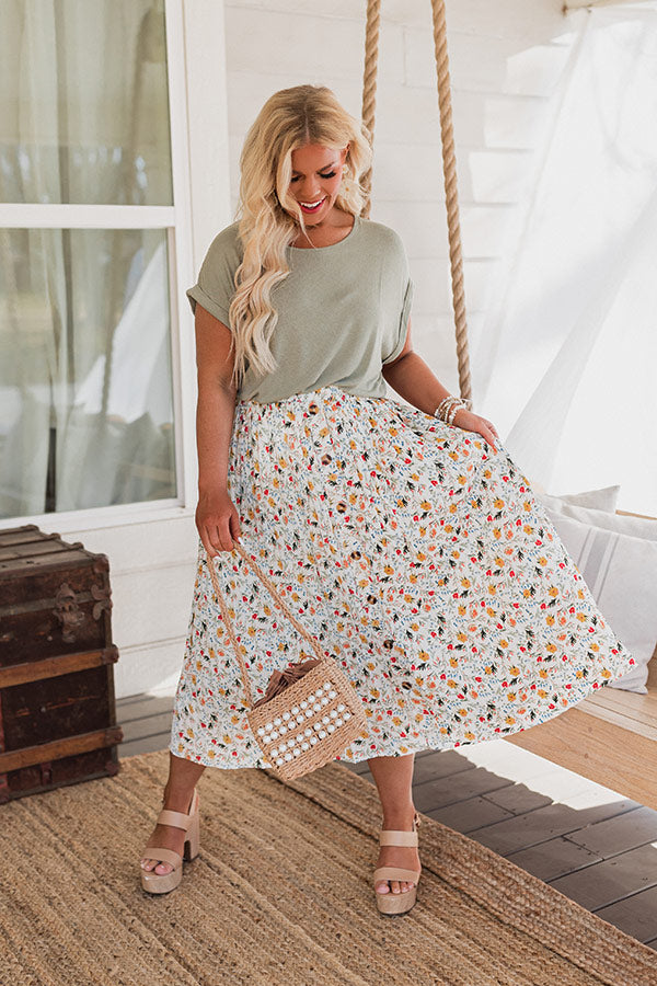 Docks And Dreams Floral Skirt Curves