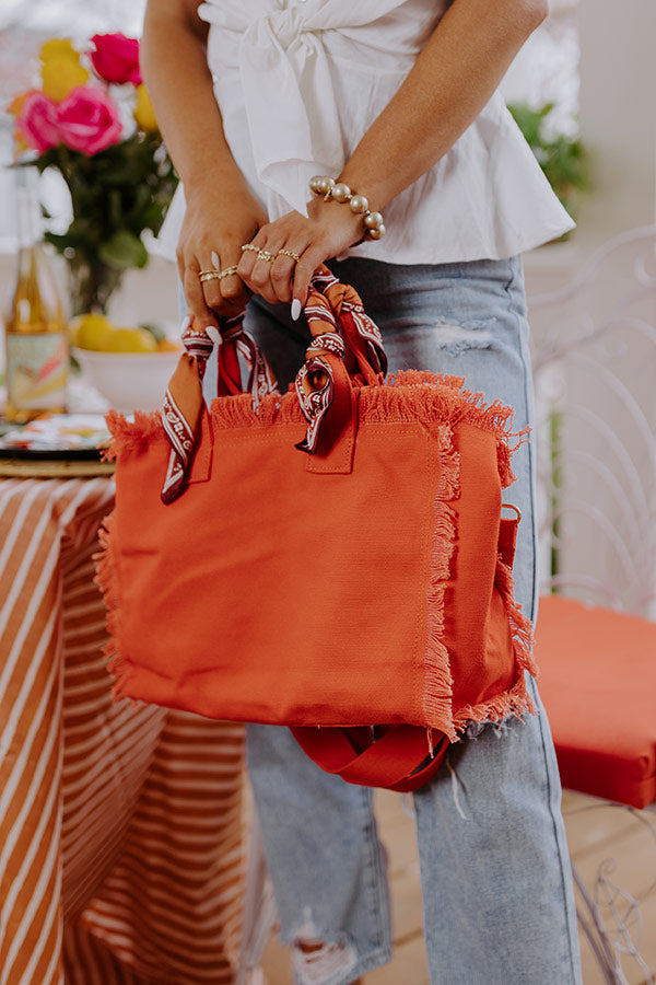 Sailing Away Canvas Tote In Orange Image - 1