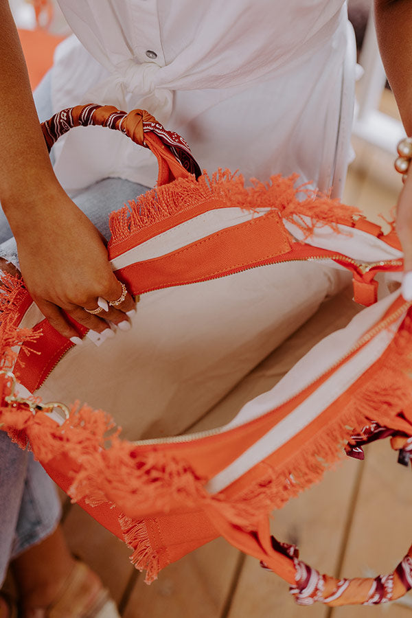 Sailing Away Canvas Tote In Orange Image - 2