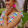 Iced Coffee Crush Earrings In Neon Pink Image - 1