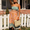 Beach Glow Floral Midi in Peach Image - 1