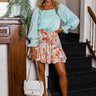Truly Chic Satin Shift Top In Aqua Image - 1