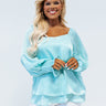 Truly Chic Satin Shift Top In Aqua Curves Image - 1