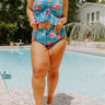 Secret Beach Midrise Reversible Bikini Bottoms in Ocean Blue Curves Image - 1