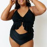St. Thomas Treat Peplum Tankini in Black Curves Image - 1