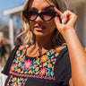 Surf Chic Sunnies In Black With Ombre Lens Image - 1