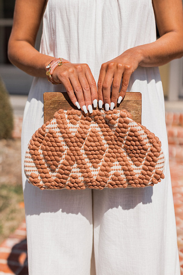 Vitamin Sea For Me Woven Clutch In Iced Mocha Image - 2