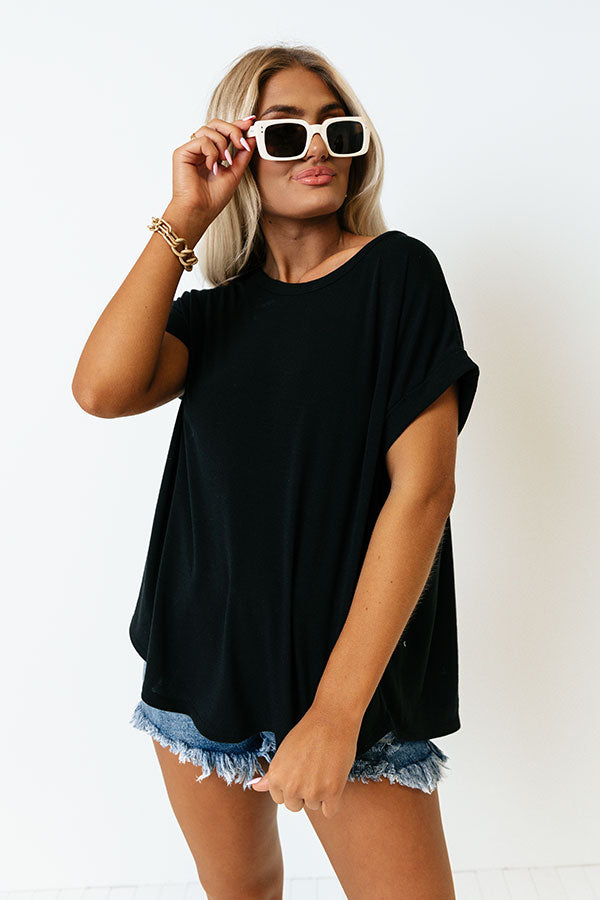 Nap Until Noon Shift Tee In Black