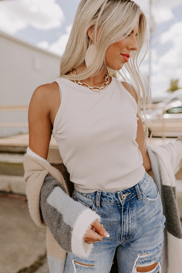 Surf And Tide Crop Tank In Grey Image - 2