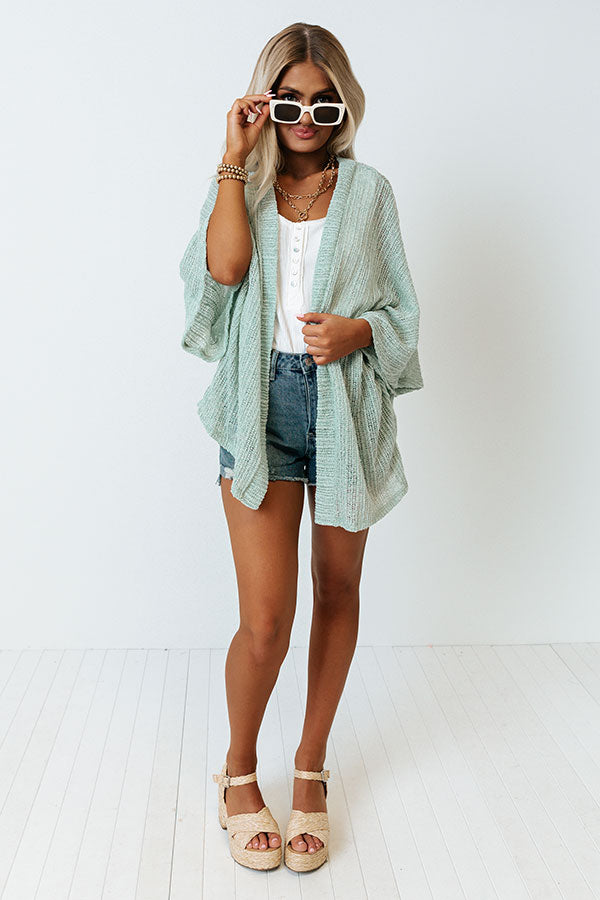 Coral Reef Cruise Knit Cardigan In Seaglass Image - 2