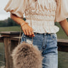 Power Of Love Feather Purse In Taupe Image - 1