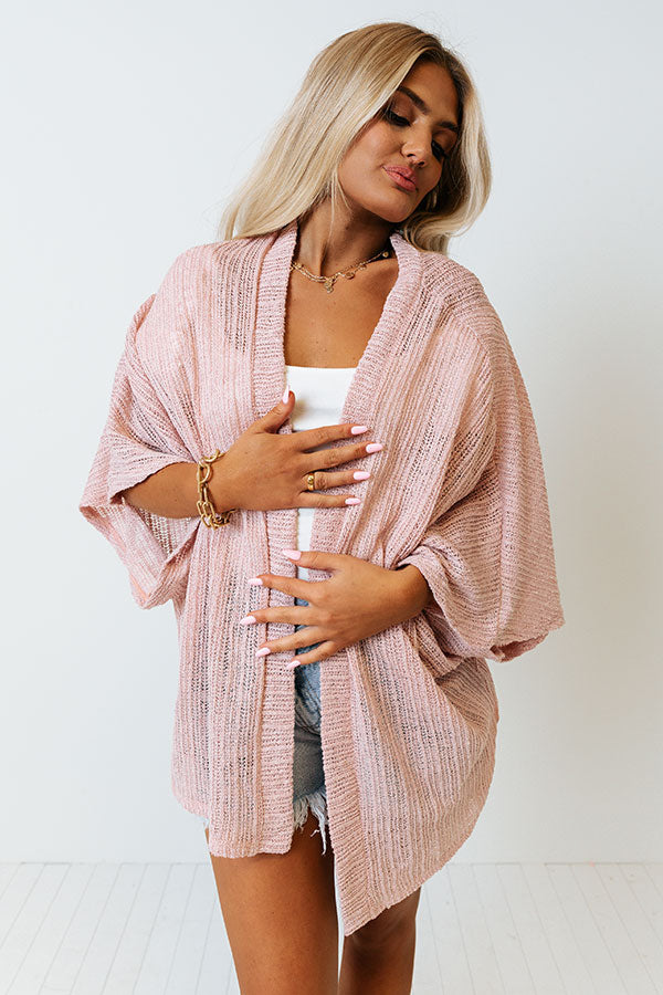 Coral Reef Cruise Knit Cardigan In Blush Image - 1