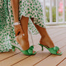 The Posha Faux Suede Heel In Green Image - 1