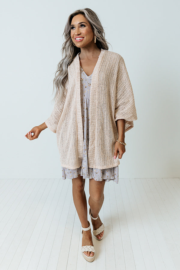 Coral Reef Cruise Knit Cardigan In Beige Image - 3