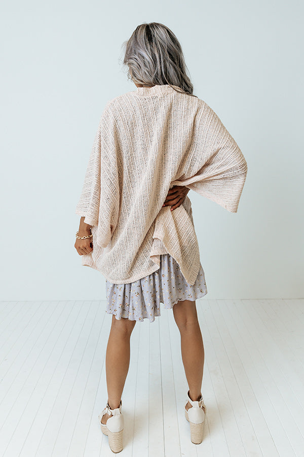 Coral Reef Cruise Knit Cardigan In Beige Image - 5