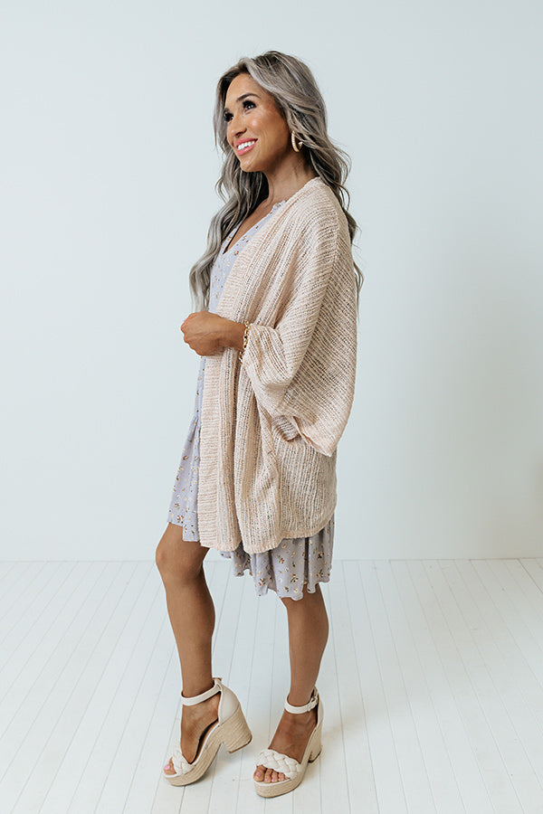 Coral Reef Cruise Knit Cardigan In Beige Image - 4