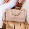 Focus On The Future Faux Leather Crossbody In Taupe Image - 1