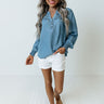 The Marrin High Waist Shorts In White Image - 1