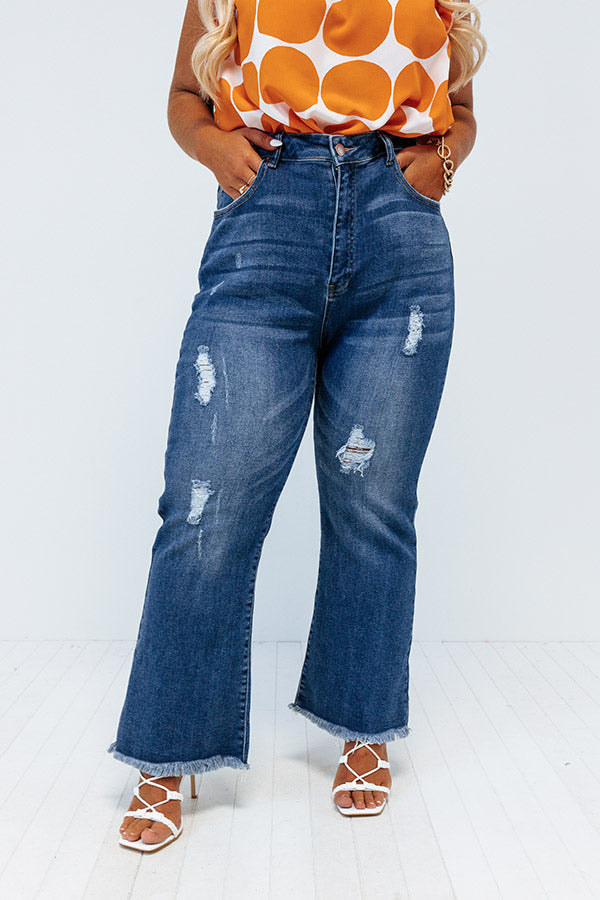 Risen The Mckenna Midrise Ankle Flare In Medium Wash Curves Image - 1