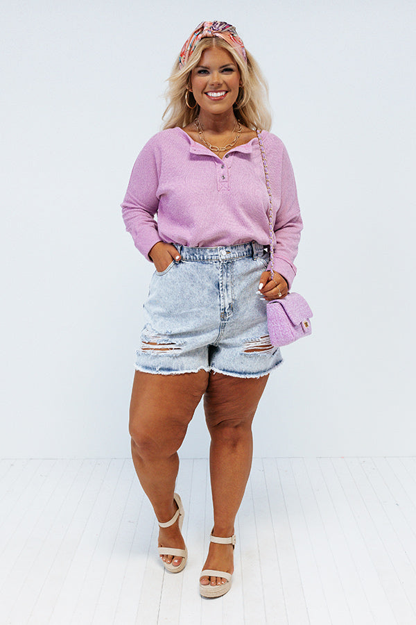 Pinky Promises Waffle Knit Top Curves Image - 2